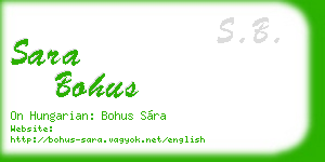 sara bohus business card