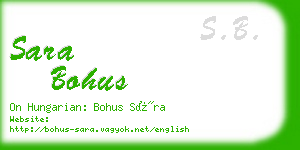sara bohus business card